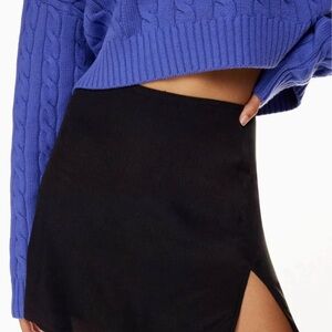 Sunday Best Black Pencil Mini Skirt with Slit